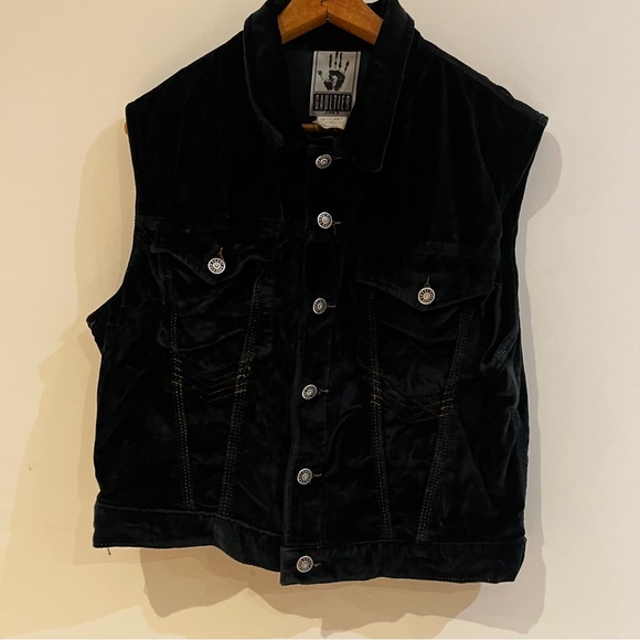 Gaultier jean’s black velvet Jacket With no sleeve - Picture 5 of 7
